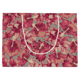 Sacola Para Presentes Grande Holiday Hibiscus, Natal do Estilo Havaiano