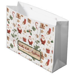 Sacola Para Presentes Grande Holiday Santa Gift Bag – Whimsical Design