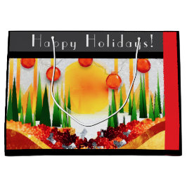 SACOLA PARA PRESENTES GRANDE HOLIDAY SUNSHINE WITHIN THE PINES :)