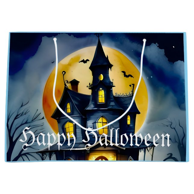 Sacola Para Presentes Grande Hollow e Lua Assombrados (Frente)