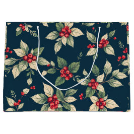 Sacola Para Presentes Grande Holly & Berries Gift Bag