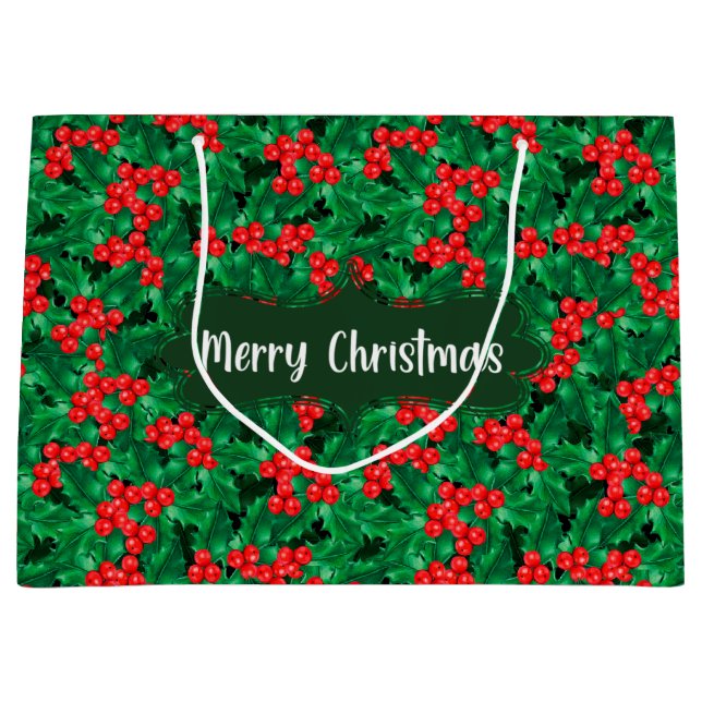 Sacola Para Presentes Grande Holly Gift Bag (Frente)
