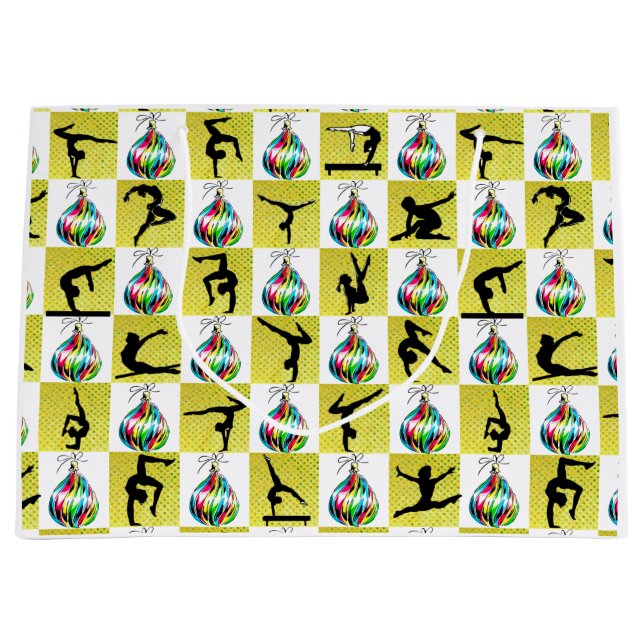 SACOLA PARA PRESENTES GRANDE HOLLY JOLLY GYMNASTICS NATMAS (Frente)