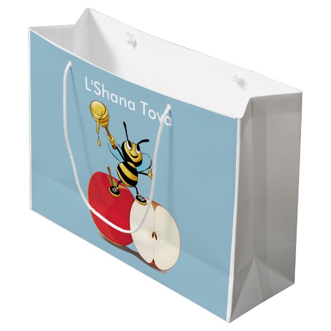 Sacola Para Presentes Grande Honeybee Apple Rosh HaShana (Frente inclinada)