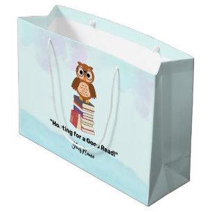 Sacola Para Presentes Grande "Hoot for a Good Read!" Amante de livros