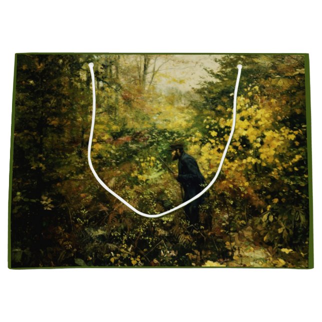 Sacola Para Presentes Grande Hunter in the Forest (por H.A. Brendekilde) (Frente)