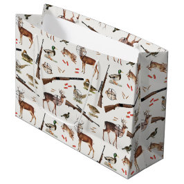 Sacola Para Presentes Grande Hunting Wildlife Outdoorsman Pattern