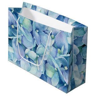 Sacola Para Presentes Grande Hydrangea azul