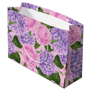 Sacola Para Presentes Grande Hydrangea e padrões de colônias