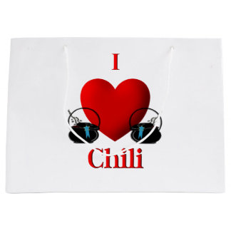 Sacola Para Presentes Grande I Heart Chili