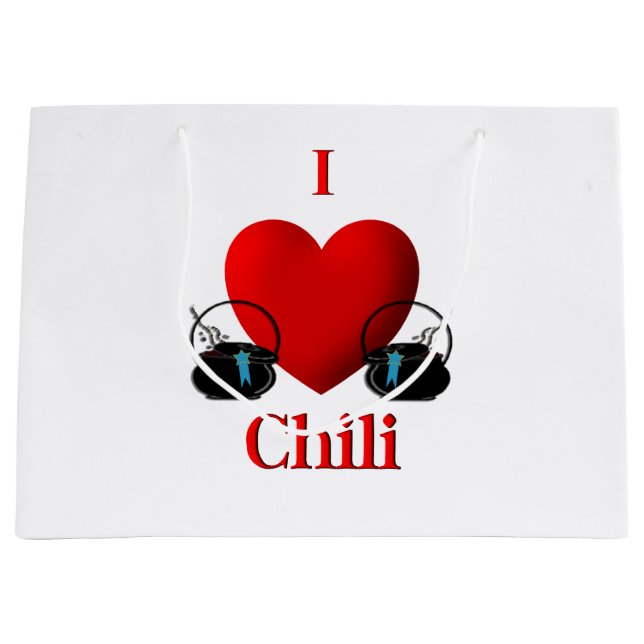 Sacola Para Presentes Grande I Heart Chili (Frente)