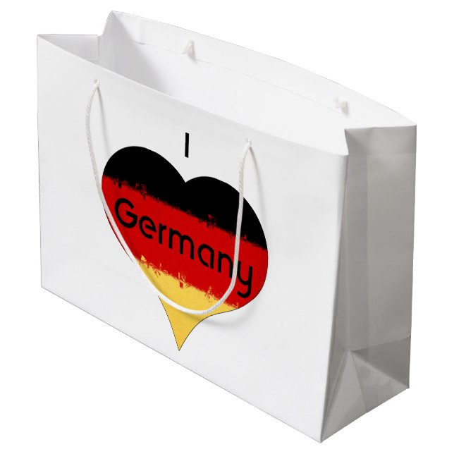 Sacola Para Presentes Grande I Heart Germany Flag (Verso inclinado)