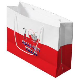 Sacola Para Presentes Grande I Heart Love Falls City Texas