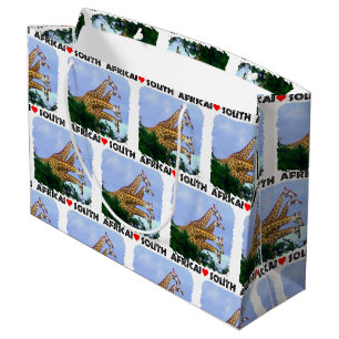 Sacola Para Presentes Grande I Heart South Africa 4 Girafas