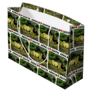 Sacola Para Presentes Grande I Heart South Africa Rhino Casal