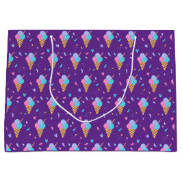 Sacola Para Presentes Grande Ice Cream Cones Design 