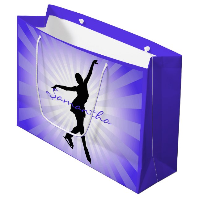 Sacola Para Presentes Grande Ice Skating Figura Skating Design Gift Bag (Frente inclinada)