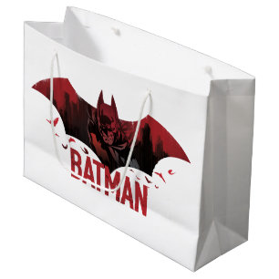 Sacola Para Presentes Grande Ícone Batman Carmesim Gotham