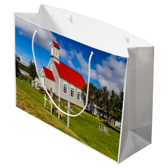 Sacola Para Presentes Grande Igreja Islandesa (Verso inclinado)