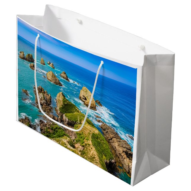 Sacola Para Presentes Grande Ilhas Nugget Point, Nova Zelândia (Frente inclinada)