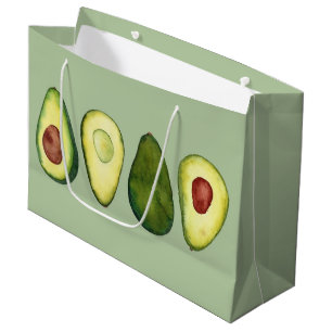 Sacola Para Presentes Grande Ilustração de Aquarela do Avocado