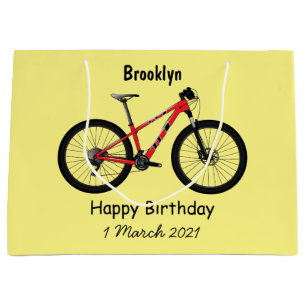 Sacola Para Presentes Grande Ilustração de desenho animado de bicicleta