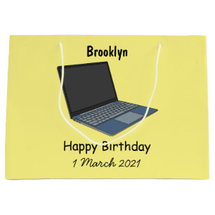 Sacola Para Presentes Grande ilustração de desenho animado de laptop
