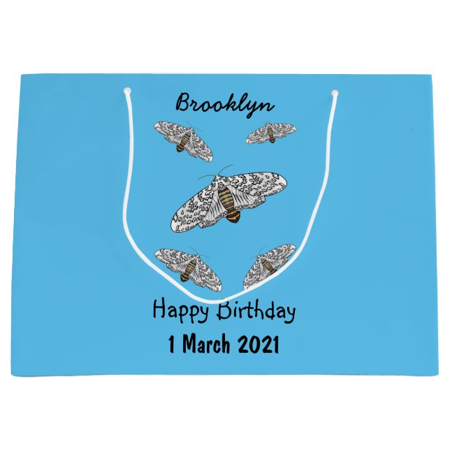 Sacola Para Presentes Grande Ilustração de desenho animado gigante da traça-leo (Frente)