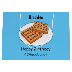 Sacola Para Presentes Grande Ilustração de desenho animado Waffle
