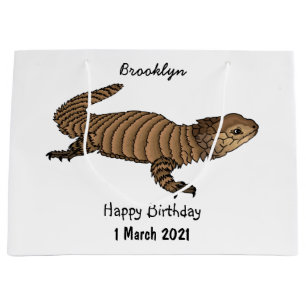 Sacola Para Presentes Grande Ilustração de desenho de lagarto girado por Armadi