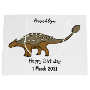 Sacola Para Presentes Grande Ilustração de dinossauro blindado Ankylosaurus