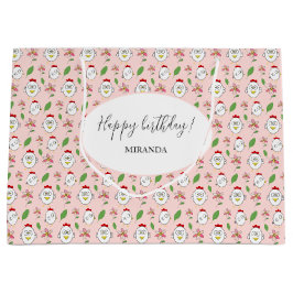 Sacola Para Presentes Grande Ilustração de Galinha de Cartoon Bonito