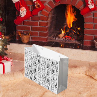 Sacola Para Presentes Grande Ilustração engraçada de veado de Natal grande saco