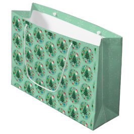 Sacola Para Presentes Grande Ilustrações de Natal Feriado