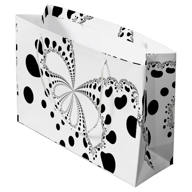 Sacola Para Presentes Grande Imagem de Borboleta Estilizada (Verso inclinado)