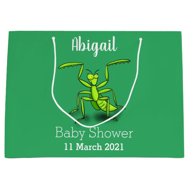 Sacola Para Presentes Grande Imagem de desenho animado de louva-a-deus engraçad (Frente)