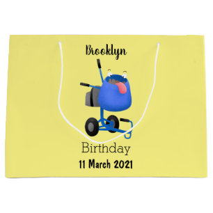 Sacola Para Presentes Grande Imagem de desenho animado de misturador azul engra