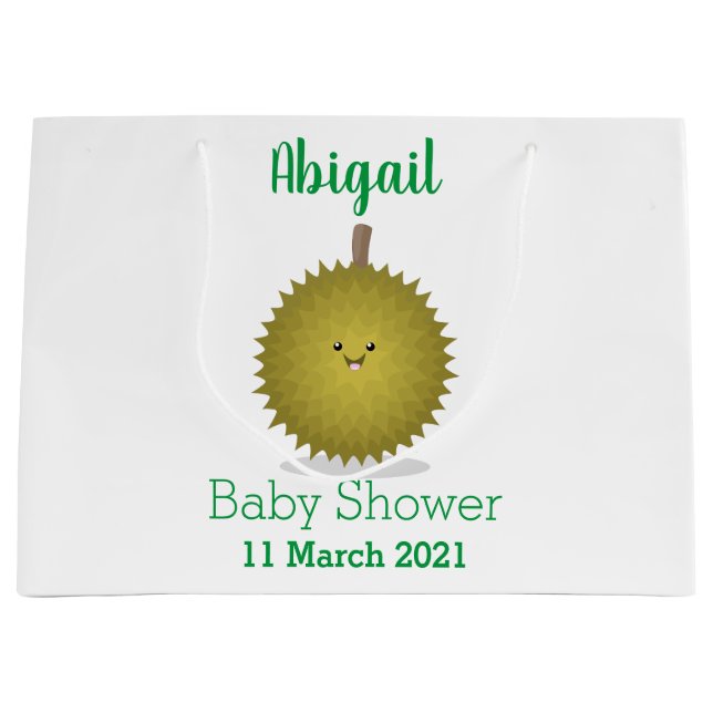 Sacola Para Presentes Grande Imagem de desenhos animados bonitos e felizes em D (Frente)