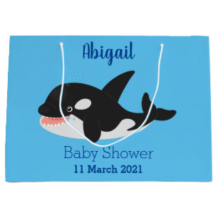 Sacola Para Presentes Grande Imagem engraçada de desenho animado de orca