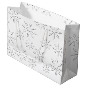 Sacola Para Presentes Grande Impressão de floco de neve