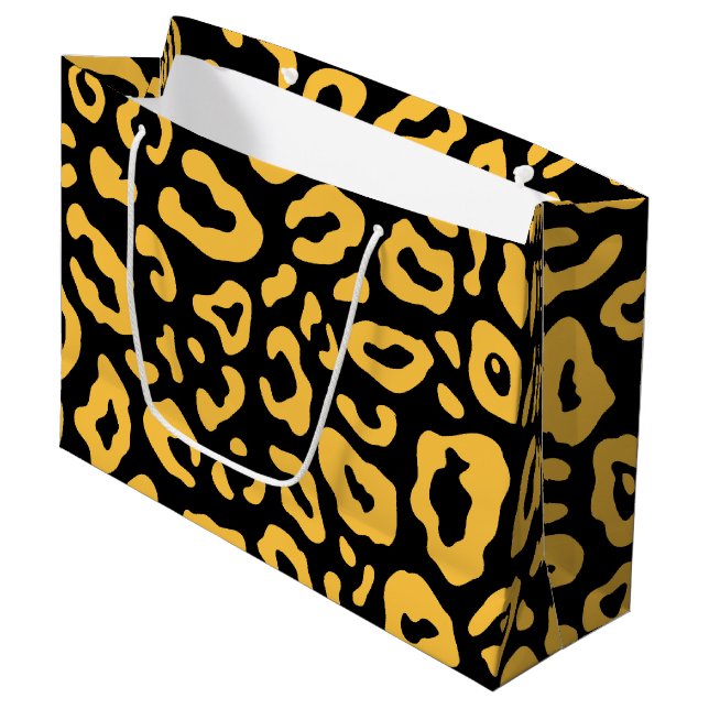 Sacola Para Presentes Grande Impressão de Leopardo Bonito (Frente inclinada)