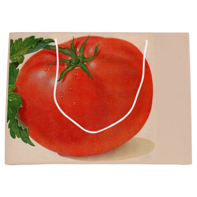 Sacola Para Presentes Grande impressão de tomate (Frente)