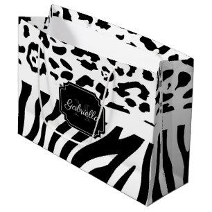 Sacola Para Presentes Grande Impressão do Lepard / Impressão Zebra