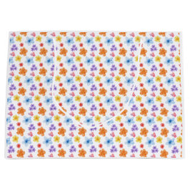 Sacola Para Presentes Grande Impressão Floral Colorida