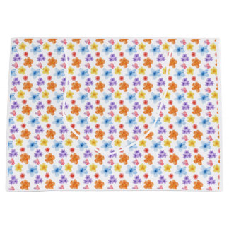 Sacola Para Presentes Grande Impressão Floral Colorida
