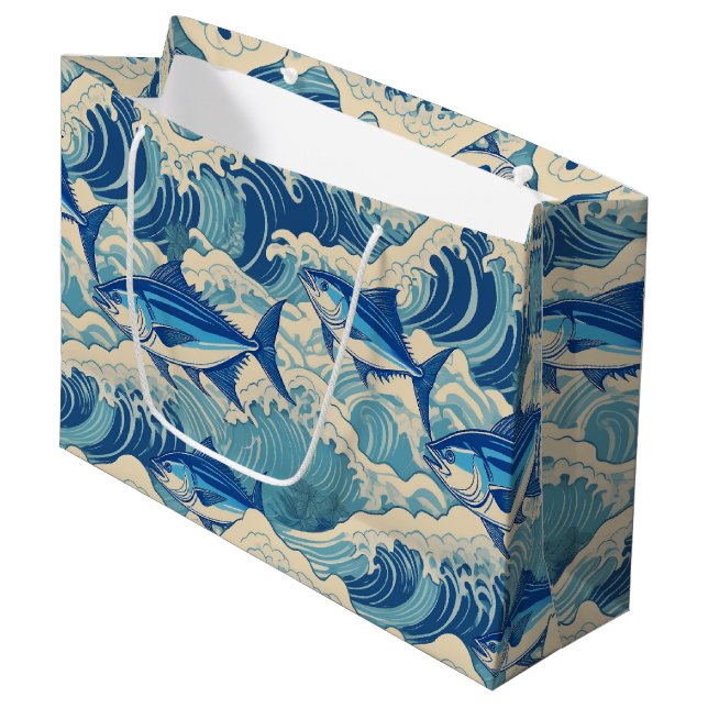 Sacola Para Presentes Grande Impressão havaiano (Frente inclinada)