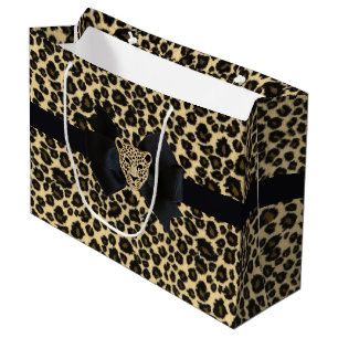 Sacola Para Presentes Grande Impressão Leopardo