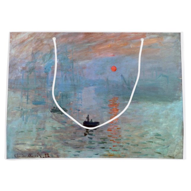 Sacola Para Presentes Grande Impressão, Sunrise, Claude Monet, 1872 (Frente)