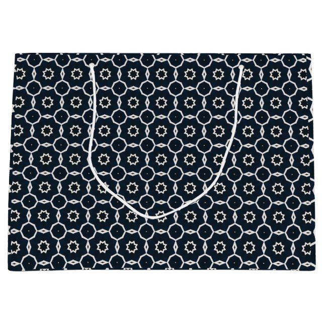 Sacola Para Presentes Grande Impresso geométrico (Frente)