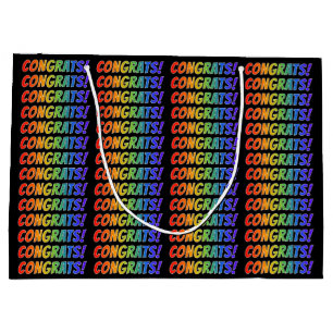 Sacola Para Presentes Grande Inclinação "CONGRATS do espectro do arco-íris!